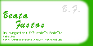 beata fustos business card